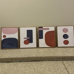 Decorative Art set of four 15x19