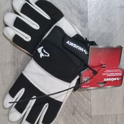 LARGE HUSKY LEATHER WORK GLOVES Water Resistant