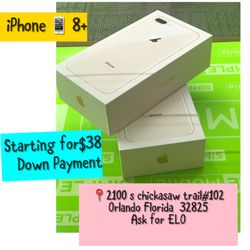 iPhone 8 plus 256GB UNLOCK for$40 Down Payment
