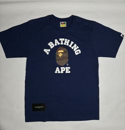 Bape College Tee Navy Medium