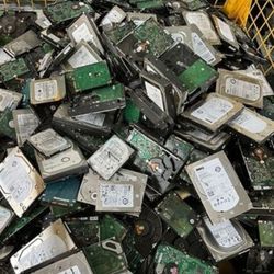 Harddrives are pulled from laptop and desktop.