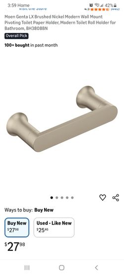 Moen Pivoting Toilet Paper Holder Brush Nickle Finish