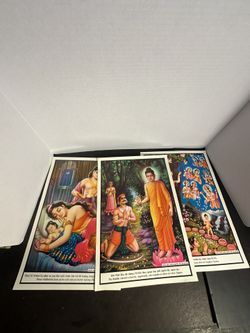 Lot of 3 Vietnamese Buddhist Buddha Life Art Prints 15.5x11.5 An Hanh