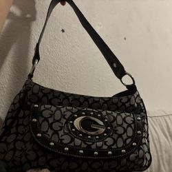 Black Guess Purse With Sliver Studs 