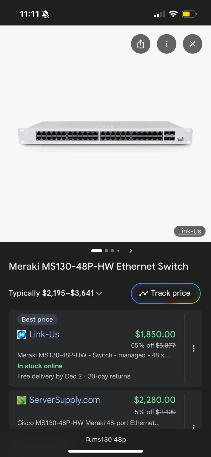 NEW/UNCLAIMED MS130-48P SWITCH 48 PORT IN FACTORY BOX WITH MANUAL