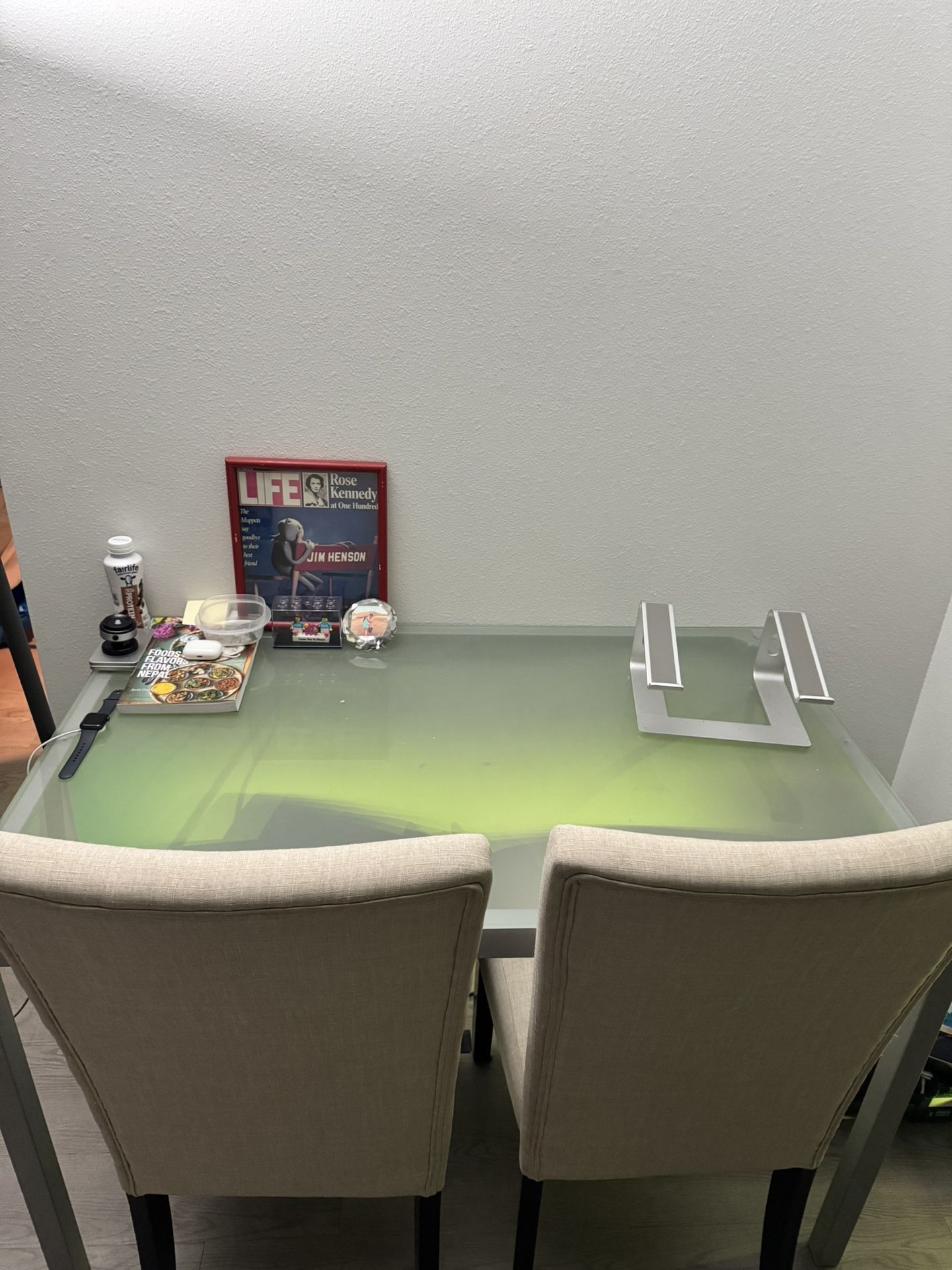 Glass Dining Table + 2 Chairs