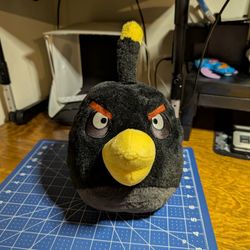 NWT Angry Birds Black Bomb Plush Toy  10" Rovio Round No Sound