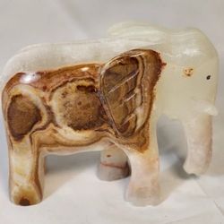 Home Decorative Animal Figure Elephant Home Office Desk Mantel Marble Onyx Collectible NEW