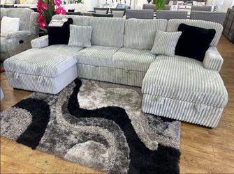 Corduroy couch double chaise new in box