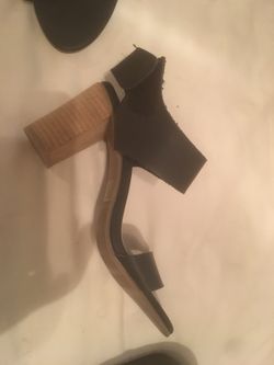 Black strap on heels