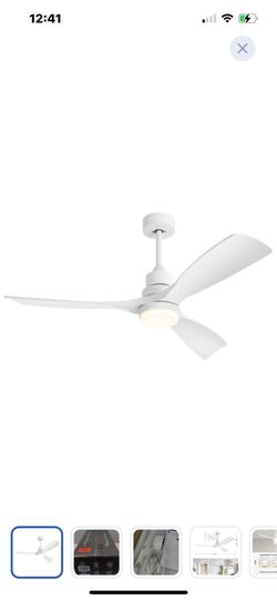 “New” 52” white modern ceiling fan w/remote(6speed)LED light