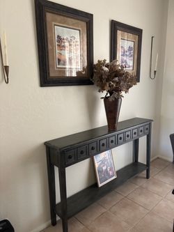 Narrow sofa table