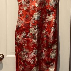 NEW Floral Red Cheongsam Dress / Qipao