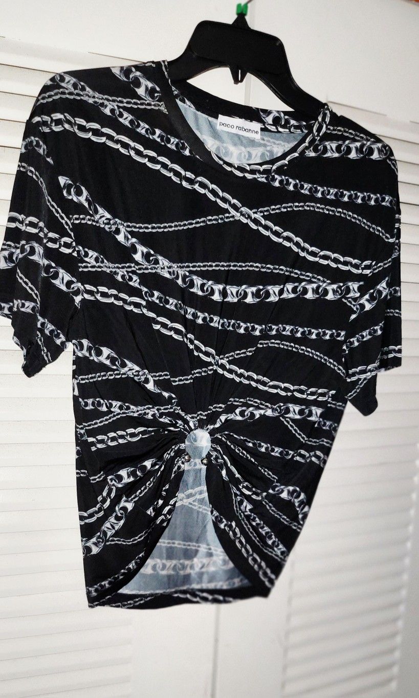 Paco Rabanne Chain Print U Ring Tshirt