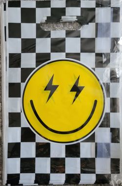 Smiley checkered One happy dude - candy/treat bags