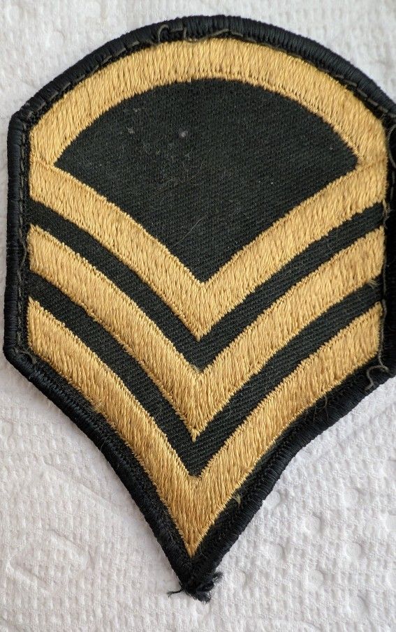 Vintage World War II Army Staff Sergeant Arm Shoulder Stripes
Patch 4 1/2" x 3"