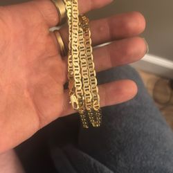 24 Inch Italian Silver 14k Gold Over