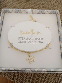 Isabella M. Sterling silver/ 18k gold plate cubic zirconium a turtle bracelet