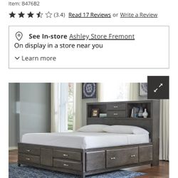 Ashley Queen Size Storage Bed W/ Orthopedic Mattress Included.