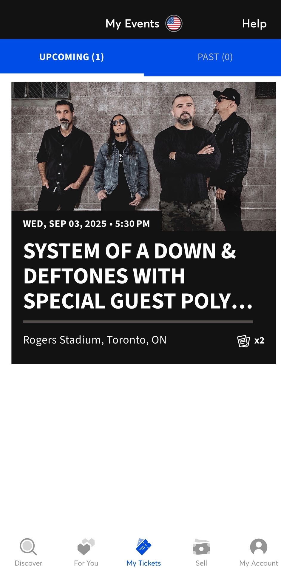 System Of A Down Ticket