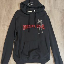 Virgil Off-White x Undercover black  skeleton hoodie size Medium. two sided graphic. hoodie.