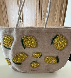 Beaded lemon tote