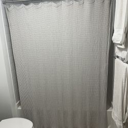 Modern Waffle-Weave Shower Curtain