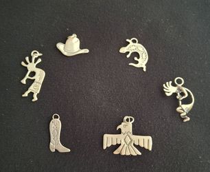 SET OF 6 925 SILVER CHARMS