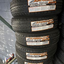 ST 225/75/15 Trailer Tires Mounted And Balanced