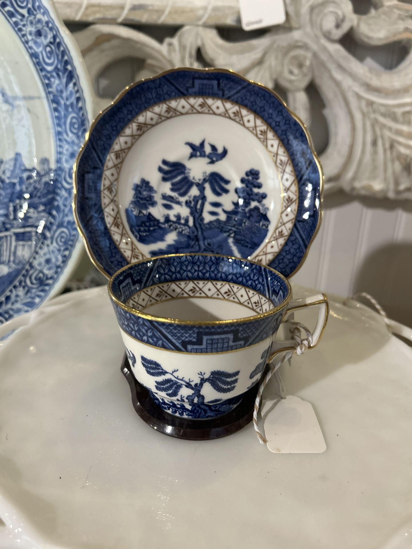 Vintage English Booths Real Old Willow Pattern Cup And Saucer Set