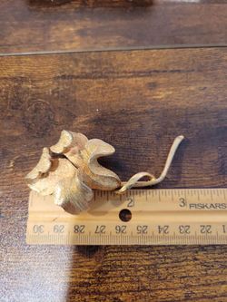 Coro Signed Pegasus Goldtone Orchid flower Brooch Pin 3.25" Vintage 50s F9