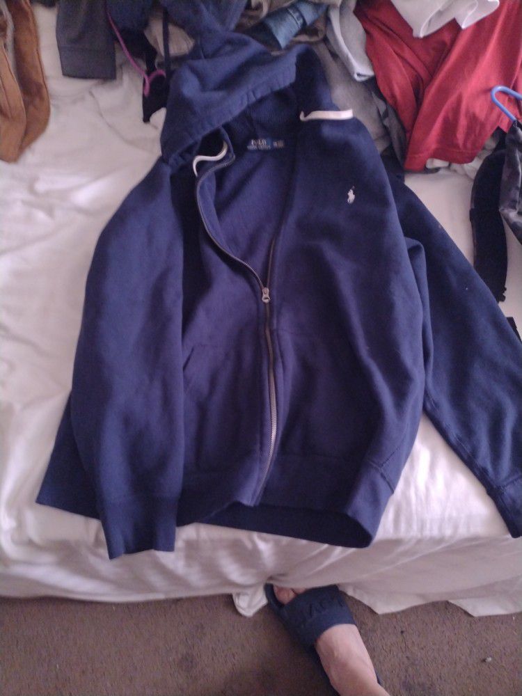 MENS XXL Polo Zip Up Hooded Jacket 