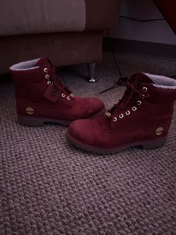 Burgundy Timberland premium 6in Waterproof 