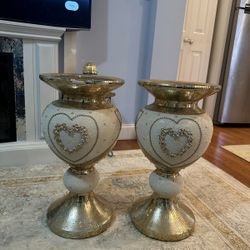 Nice Gold And White Large Vases 