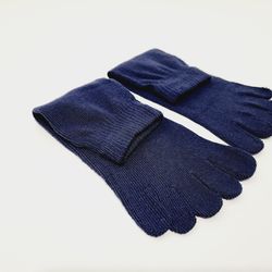 Blue Wooden Clogs Cotton Five Toe Socks Separate Toes, Dry Five Fingers Prevent Athlete's Foot Movement, Protect Split-Toe Socks