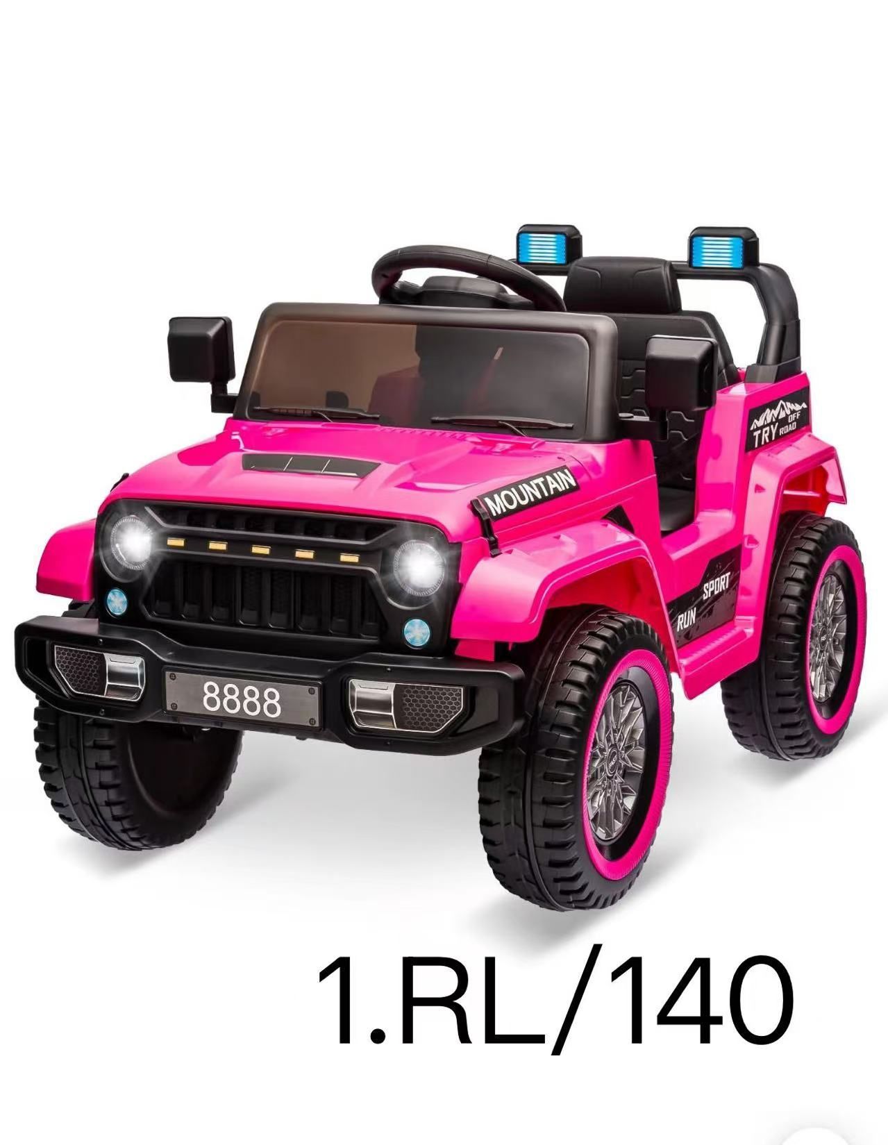 12V Kids Ride-On Truck For Age 3+, Remote Control, LED, Music, 3 Speeds - Pink