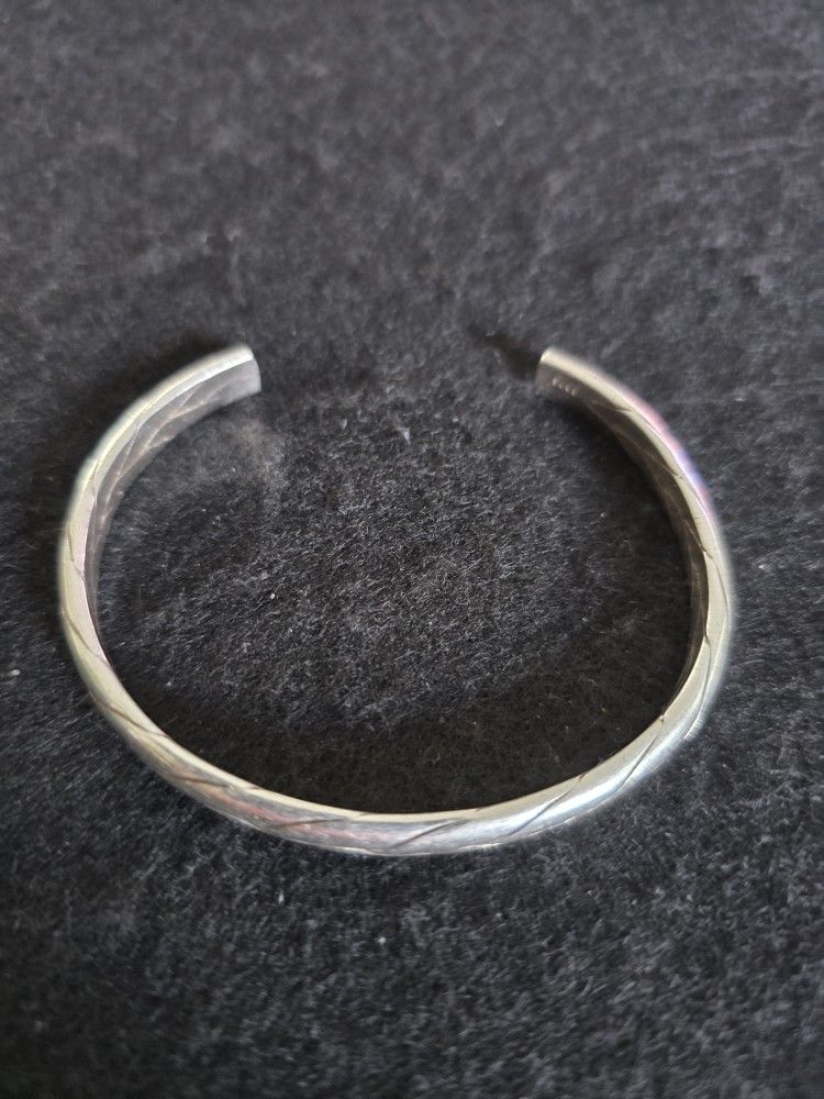S925 Sterling Silver Tire Pattern Bracelet