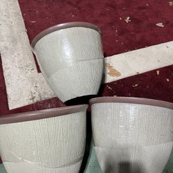 set of three planter buckets 