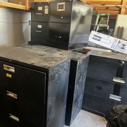 6 Metal Storage Filing Cabinets Black 