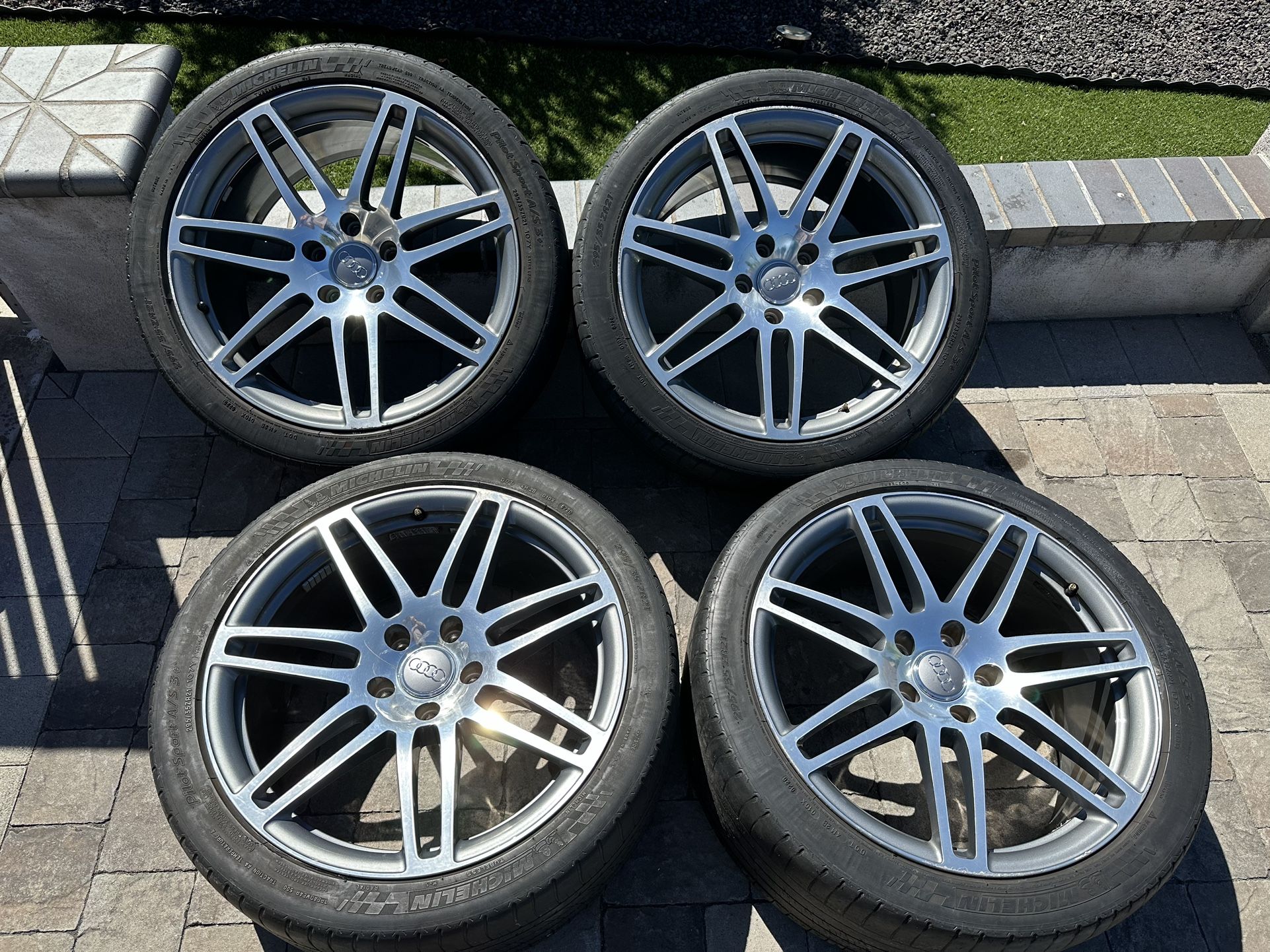 Genuine Audi 21” Inch 7 Double Spoke S-line Alloy Wheels Rims