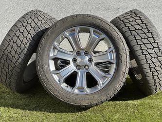 22" OEM GMC Denali ALY5665HH Wheels 6x5.5 GMC Yukon Rims Sierra Suburban Silverado 285/50R22 Tires