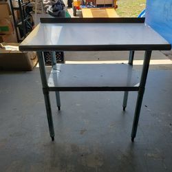 Hally Stainless steel table 24 x 36 in. Commercial Heavy-duty w/back splash & Under Shelf