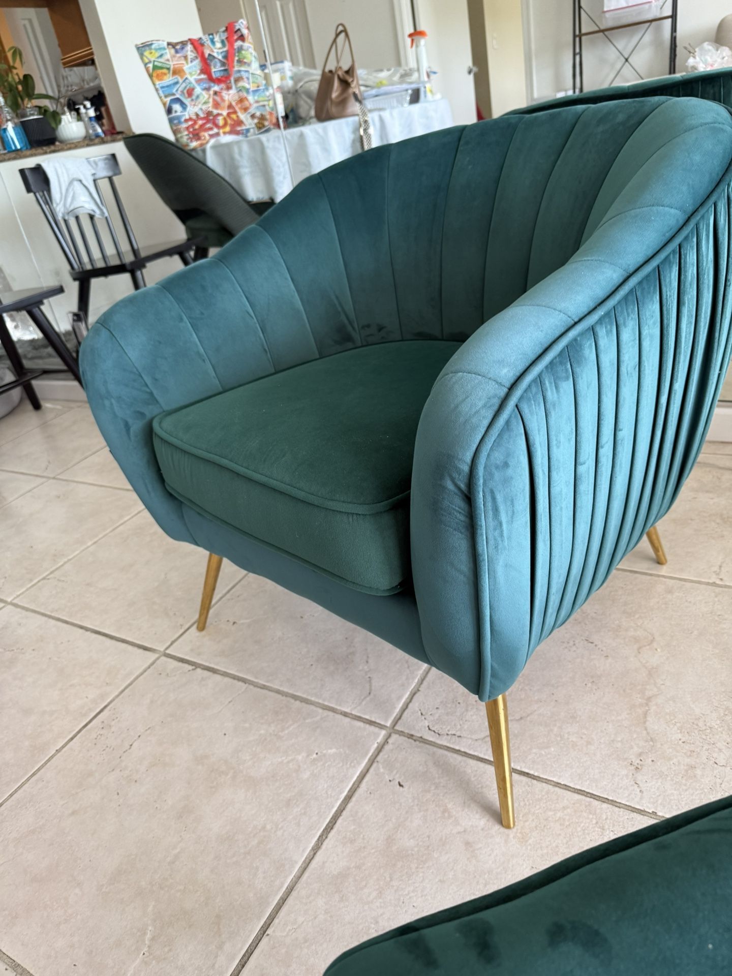 Chair Velour - Emerald Green