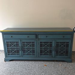 Jofran 70” Antique Blue TV Console / Sideboard / Media Cabinet