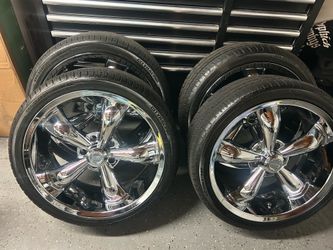 20” chrome rims and tires 60s caddy