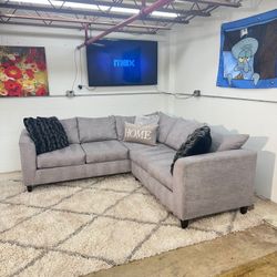 (Free Delivery) Small L Shape Grey Sectional Couch