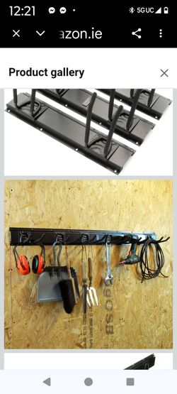 Tools Garage Storage Wall Mounted Tool Hooks Rack Adjustable System Rail 6pc