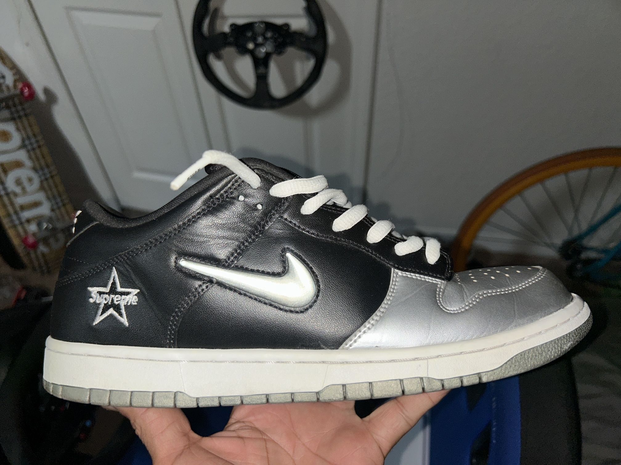 Nike SB Supreme Jewel Swoosh Silver Size 11