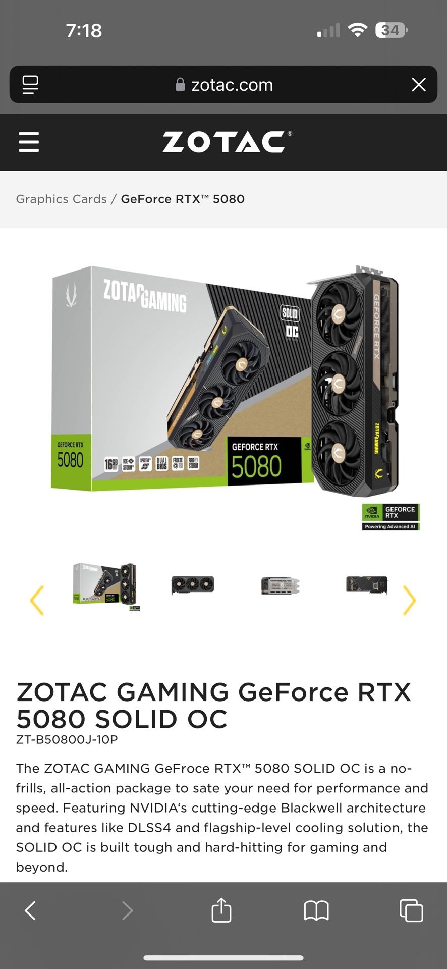 GeForce Rtx 5080 Solid Core OC