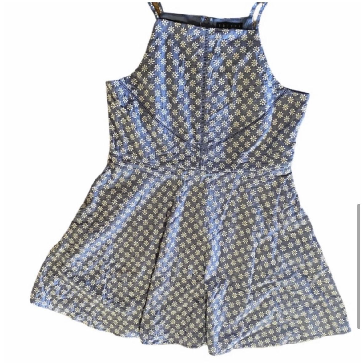 Trixxi Eyelet Skater size XL blue Dress, White embroidered flowers Retails 58$